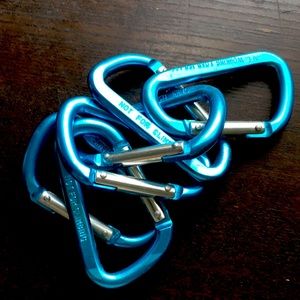 (6) Blue aluminum carabiners